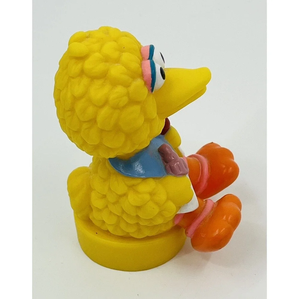 Vintage Muppet Babies Baby Big Bird Figure Toy Vinyl PVC Bottle Sucker Lollipop